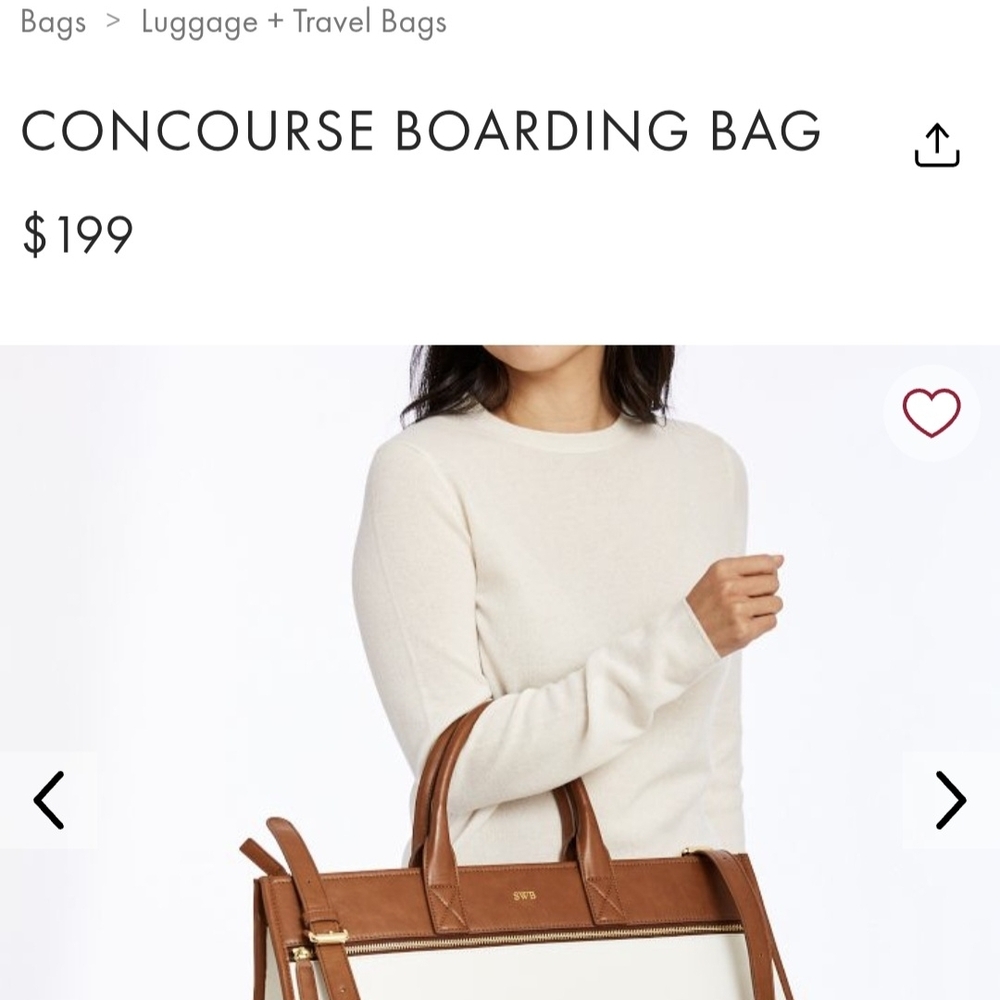 Elegant Brown and White Travel Bag - Picture 4 of 5